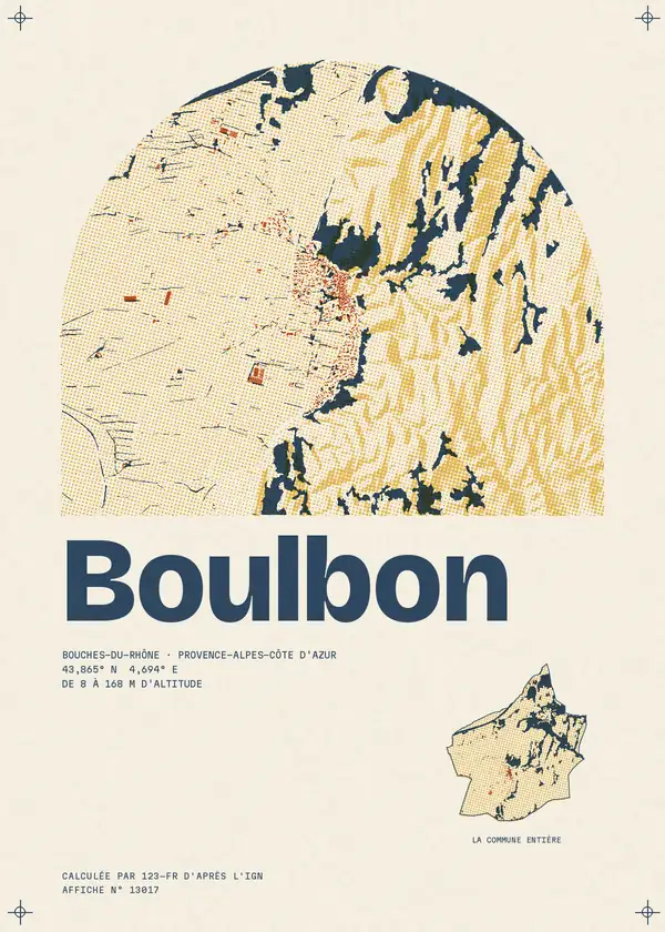 Affiche de Boulbon, calculée par 123-fr d'après l'IGN
