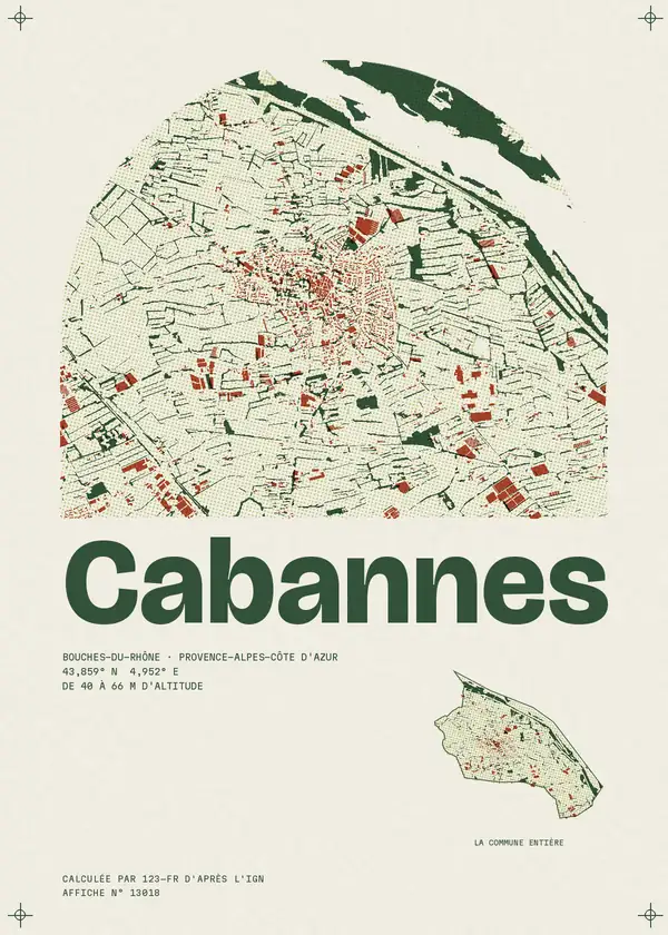 Affiche de Cabannes, calculée par 123-fr d'après l'IGN