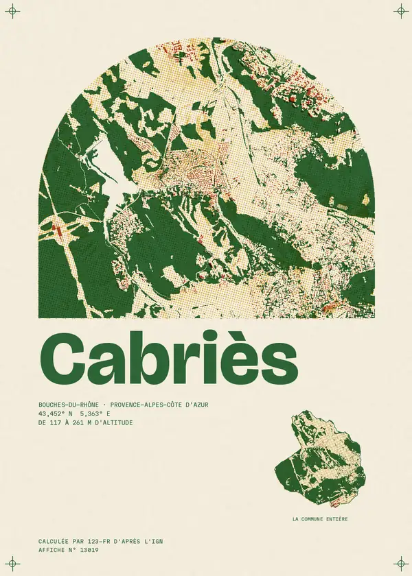 Affiche de Cabriès, calculée par 123-fr d'après l'IGN