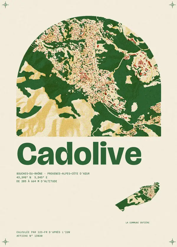 Affiche de Cadolive, calculée par 123-fr d'après l'IGN