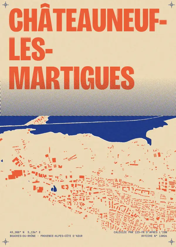 Affiche de Châteauneuf-les-Martigues, calculée par 123-fr d'après l'IGN