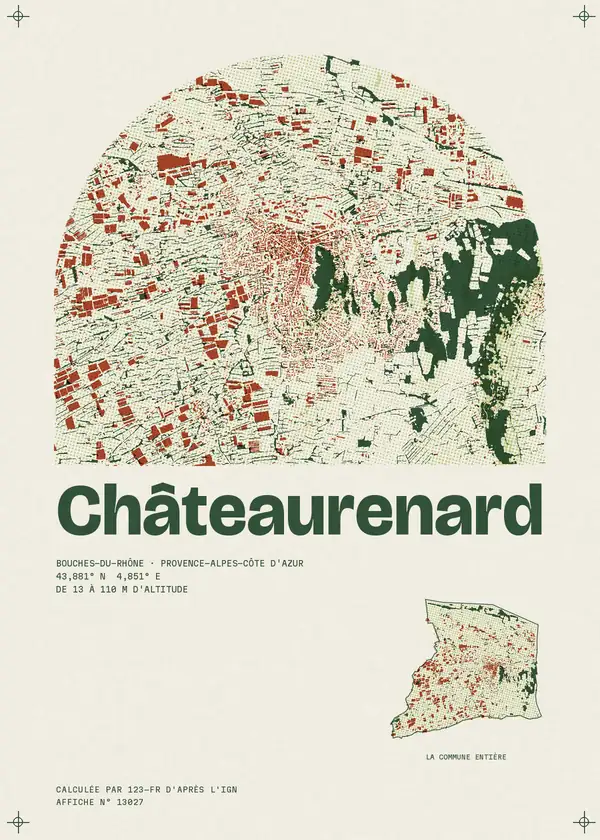 Affiche de Châteaurenard, calculée par 123-fr d'après l'IGN