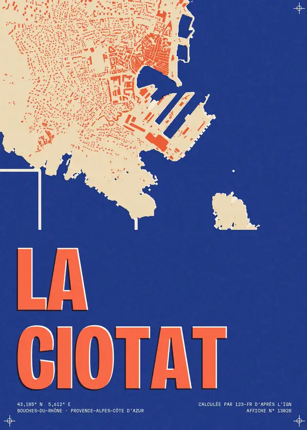 Affiche de La Ciotat, calculée par 123-fr d'après l'IGN
