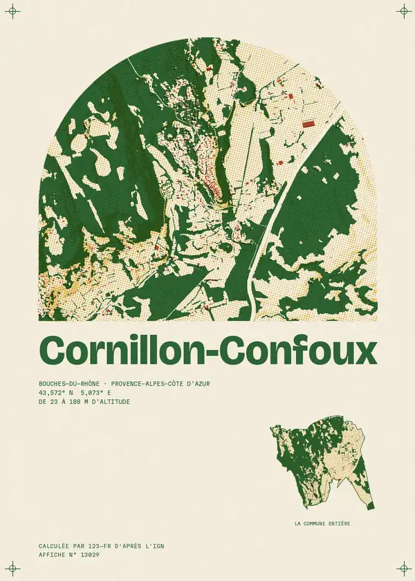 Affiche de Cornillon-Confoux, calculée par 123-fr d'après l'IGN