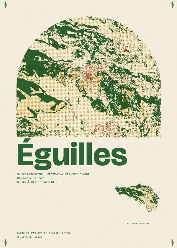 Affiche de Éguilles, calculée par 123-fr d'après l'IGN