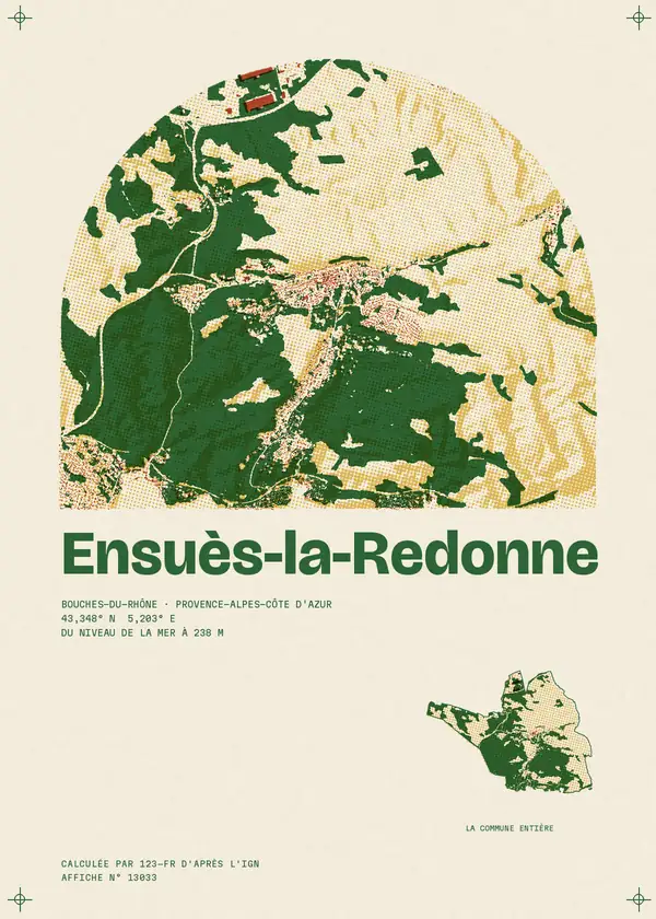 Affiche de Ensuès-la-Redonne, calculée par 123-fr d'après l'IGN
