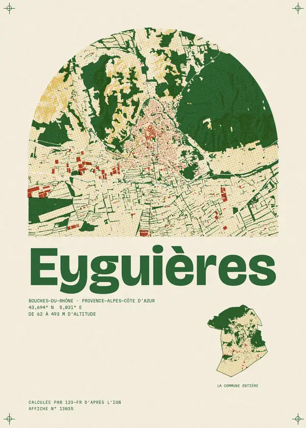Affiche de Eyguières, calculée par 123-fr d'après l'IGN
