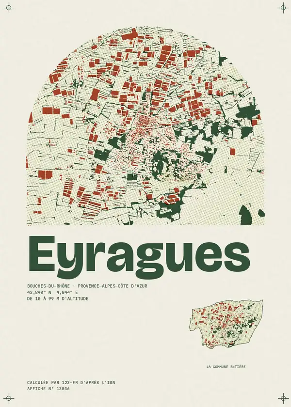 Affiche de Eyragues, calculée par 123-fr d'après l'IGN