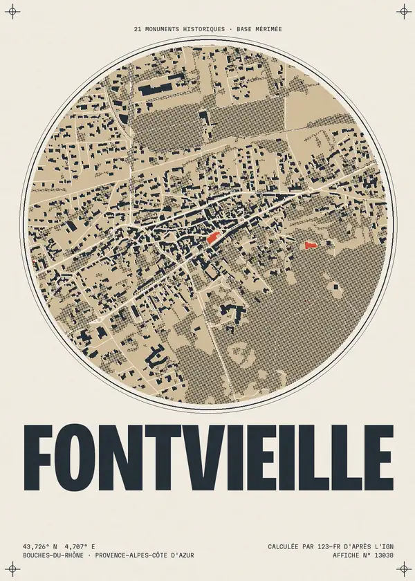 Affiche de Fontvieille, calculée par 123-fr d'après l'IGN