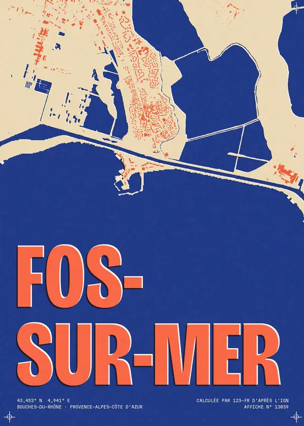 Affiche de Fos-sur-Mer, calculée par 123-fr d'après l'IGN