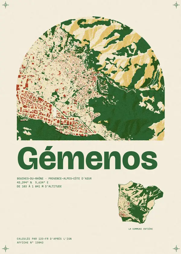 Affiche de Gémenos, calculée par 123-fr d'après l'IGN