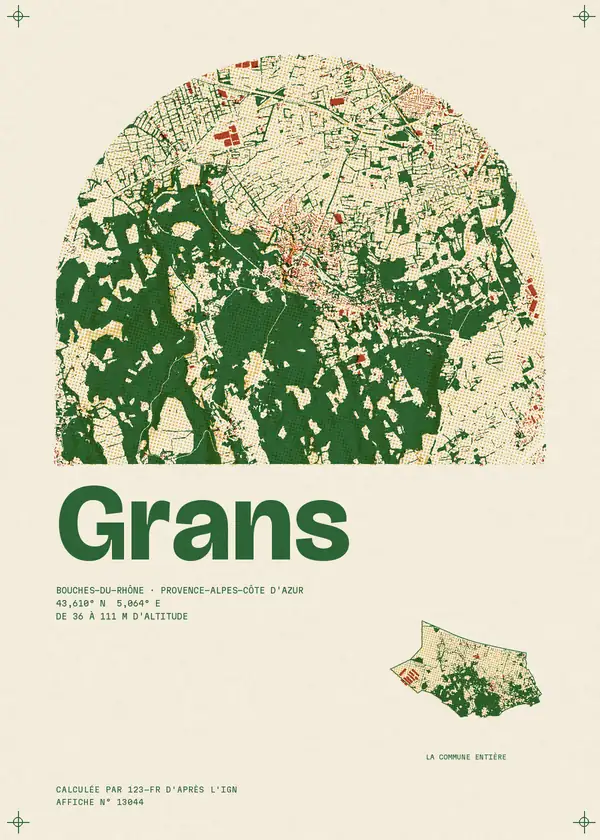 Affiche de Grans, calculée par 123-fr d'après l'IGN