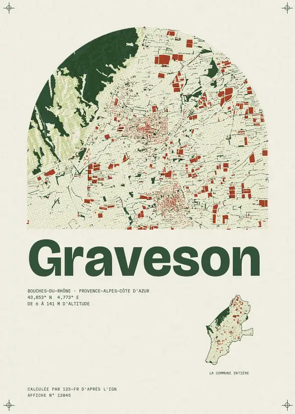 Affiche de Graveson, calculée par 123-fr d'après l'IGN