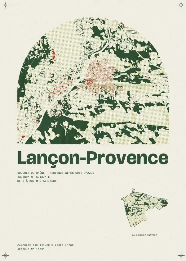 Affiche de Lançon-Provence, calculée par 123-fr d'après l'IGN