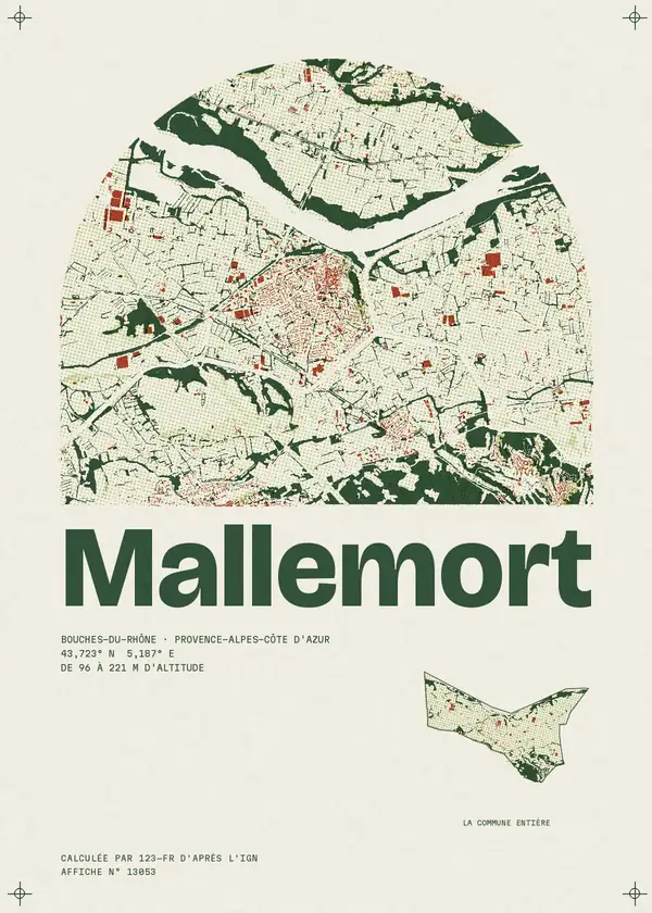 Affiche de Mallemort, calculée par 123-fr d'après l'IGN