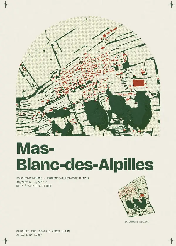 Affiche de Mas-Blanc-des-Alpilles, calculée par 123-fr d'après l'IGN