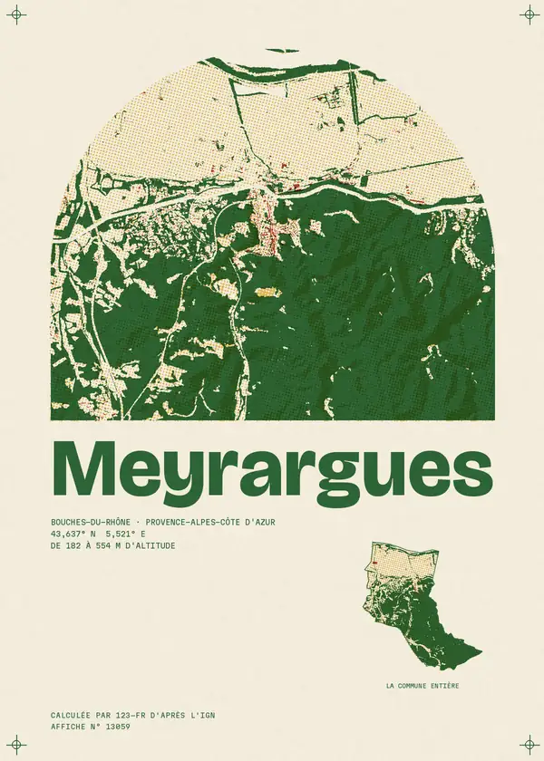 Affiche de Meyrargues, calculée par 123-fr d'après l'IGN
