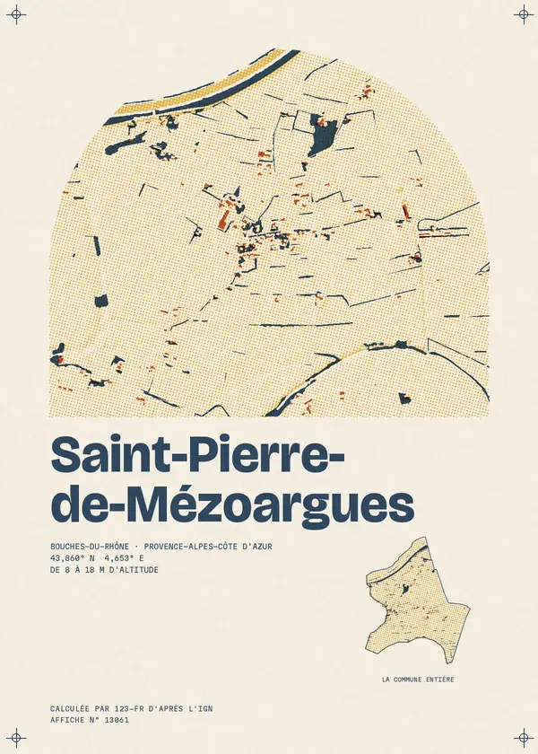 Affiche de Saint-Pierre-de-Mézoargues, calculée par 123-fr d'après l'IGN