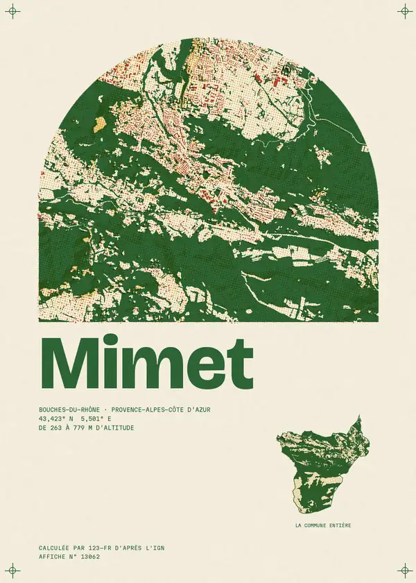 Affiche de Mimet, calculée par 123-fr d'après l'IGN