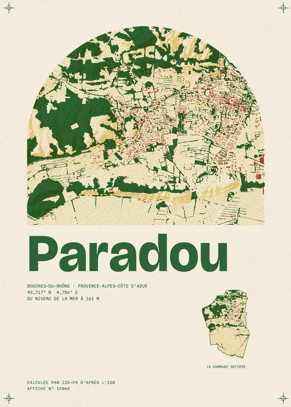 Affiche de Paradou, calculée par 123-fr d'après l'IGN