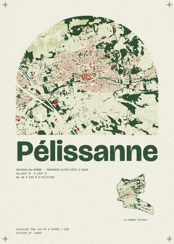 Affiche de Pélissanne, calculée par 123-fr d'après l'IGN