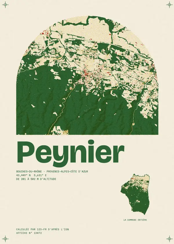 Affiche de Peynier, calculée par 123-fr d'après l'IGN