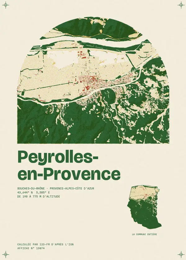 Affiche de Peyrolles-en-Provence, calculée par 123-fr d'après l'IGN