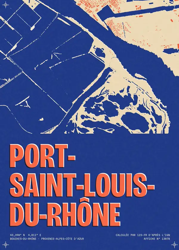 Affiche de Port-Saint-Louis-du-Rhône, calculée par 123-fr d'après l'IGN