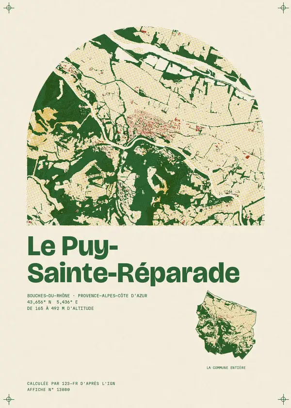 Affiche de Le Puy-Sainte-Réparade, calculée par 123-fr d'après l'IGN