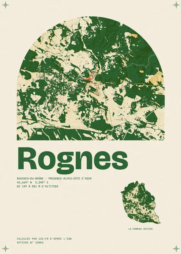Affiche de Rognes, calculée par 123-fr d'après l'IGN
