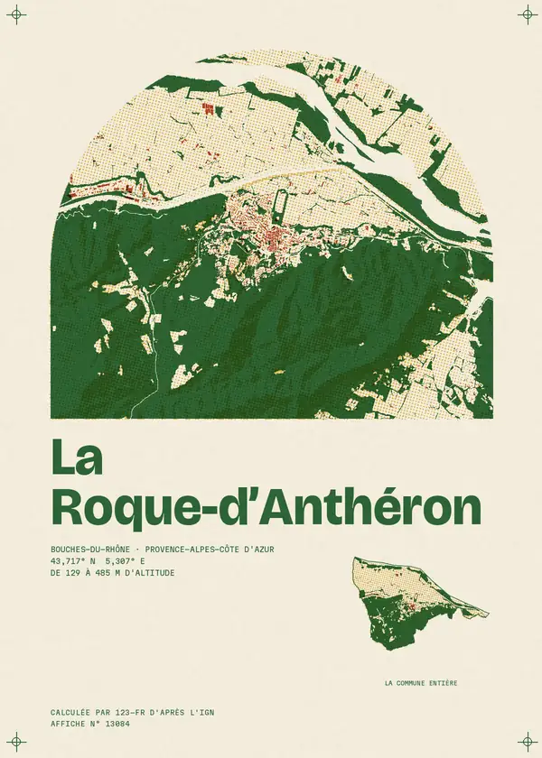 Affiche de La Roque-d'Anthéron, calculée par 123-fr d'après l'IGN