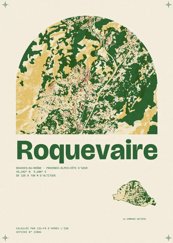 Affiche de Roquevaire, calculée par 123-fr d'après l'IGN