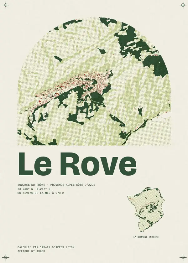 Affiche de Le Rove, calculée par 123-fr d'après l'IGN