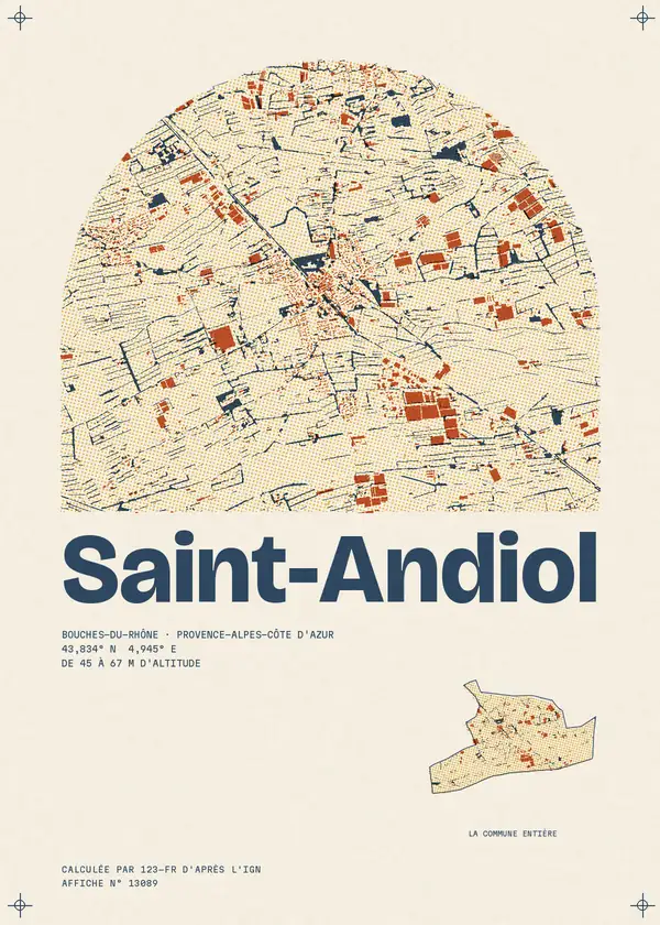Affiche de Saint-Andiol, calculée par 123-fr d'après l'IGN