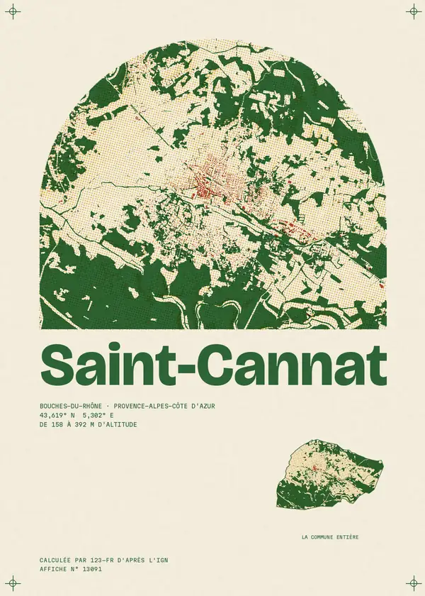 Affiche de Saint-Cannat, calculée par 123-fr d'après l'IGN