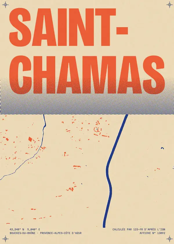Affiche de Saint-Chamas, calculée par 123-fr d'après l'IGN
