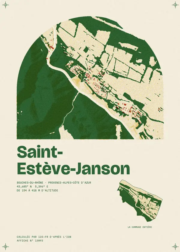Affiche de Saint-Estève-Janson, calculée par 123-fr d'après l'IGN