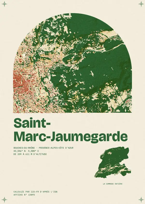 Affiche de Saint-Marc-Jaumegarde, calculée par 123-fr d'après l'IGN