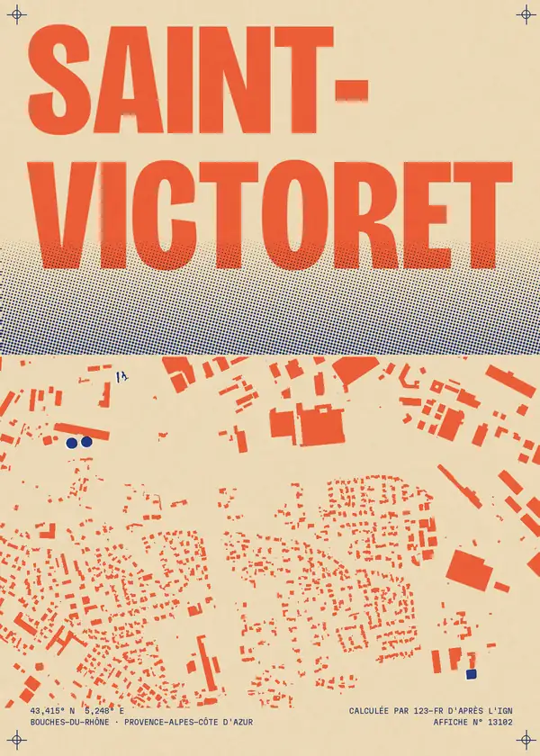 Affiche de Saint-Victoret, calculée par 123-fr d'après l'IGN
