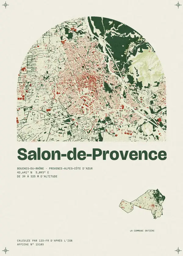 Affiche de Salon-de-Provence, calculée par 123-fr d'après l'IGN
