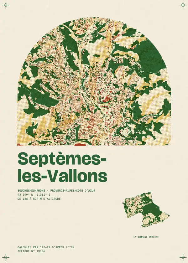 Affiche de Septèmes-les-Vallons, calculée par 123-fr d'après l'IGN