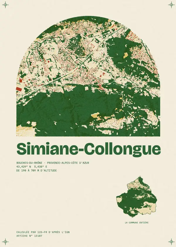 Affiche de Simiane-Collongue, calculée par 123-fr d'après l'IGN