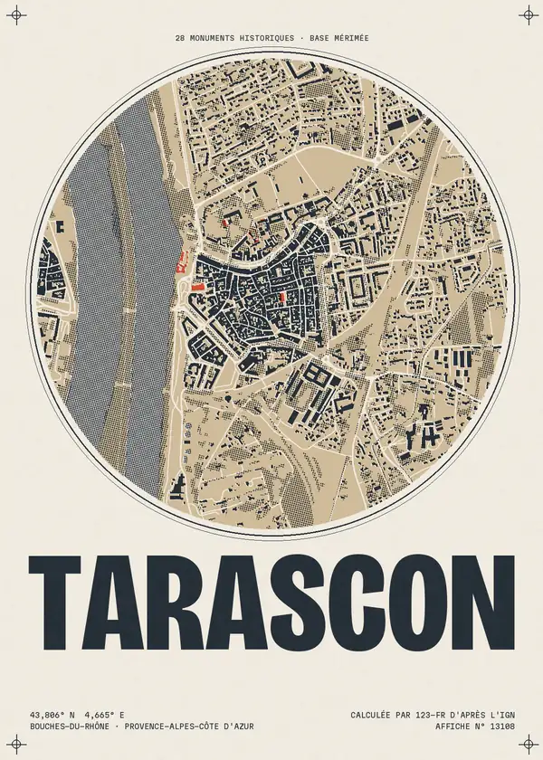 Affiche de Tarascon, calculée par 123-fr d'après l'IGN