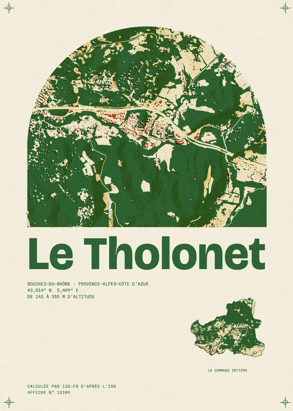 Affiche de Le Tholonet, calculée par 123-fr d'après l'IGN