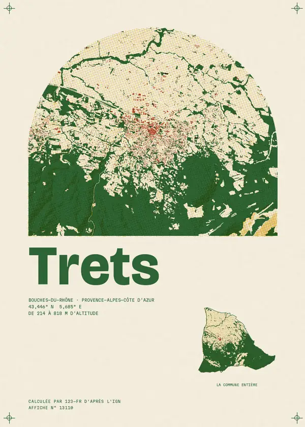 Affiche de Trets, calculée par 123-fr d'après l'IGN
