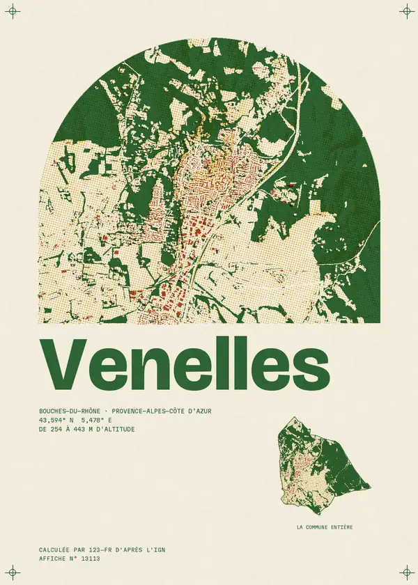 Affiche de Venelles, calculée par 123-fr d'après l'IGN