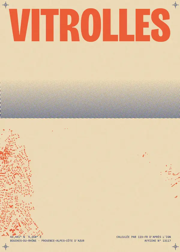 Affiche de Vitrolles, calculée par 123-fr d'après l'IGN