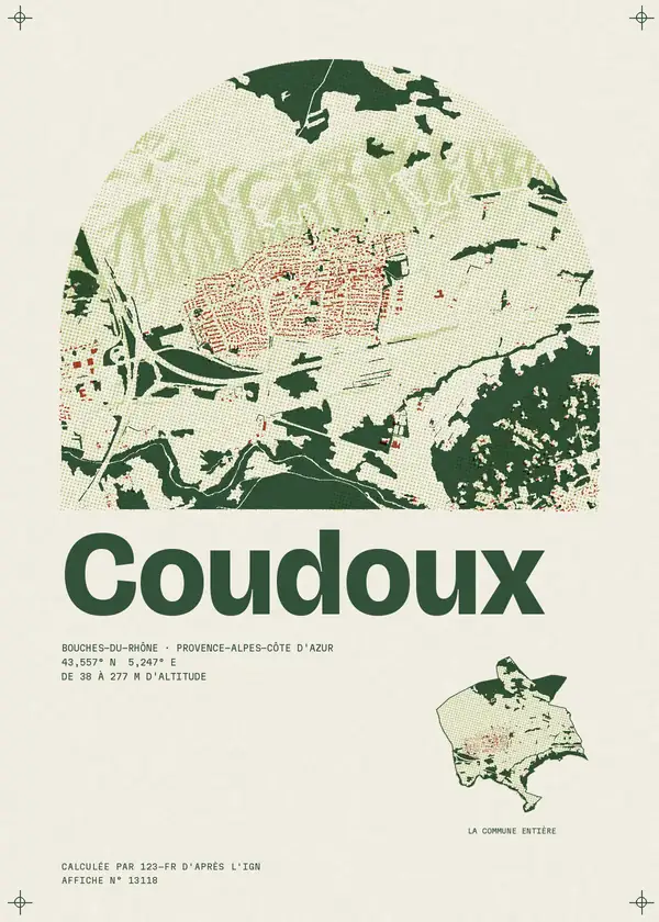 Affiche de Coudoux, calculée par 123-fr d'après l'IGN