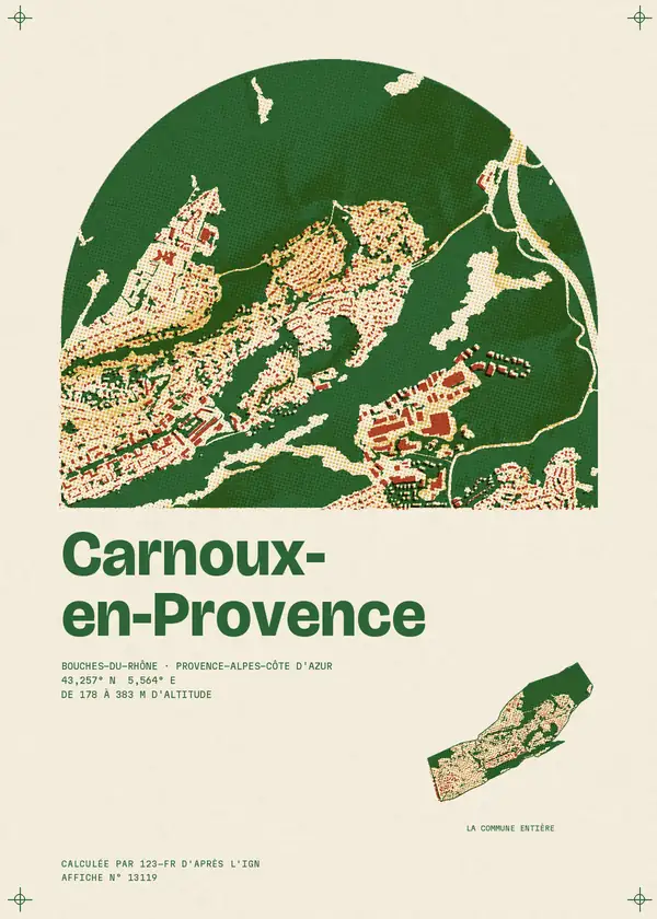 Affiche de Carnoux-en-Provence, calculée par 123-fr d'après l'IGN