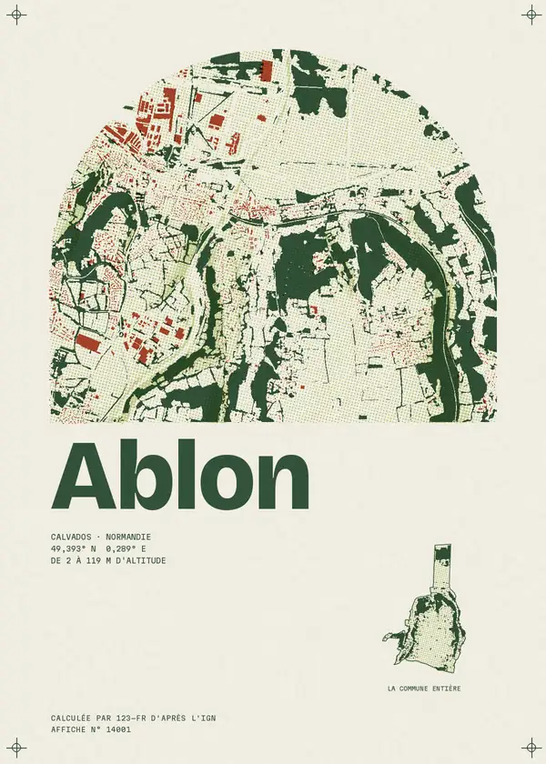 Affiche de Ablon, calculée par 123-fr d'après l'IGN